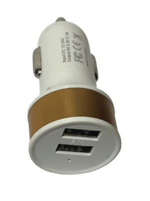 Cargador de Auto Doble USB – Plástico Reforzado con Detalles en Metal
